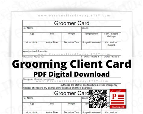 client cards for dog grooming